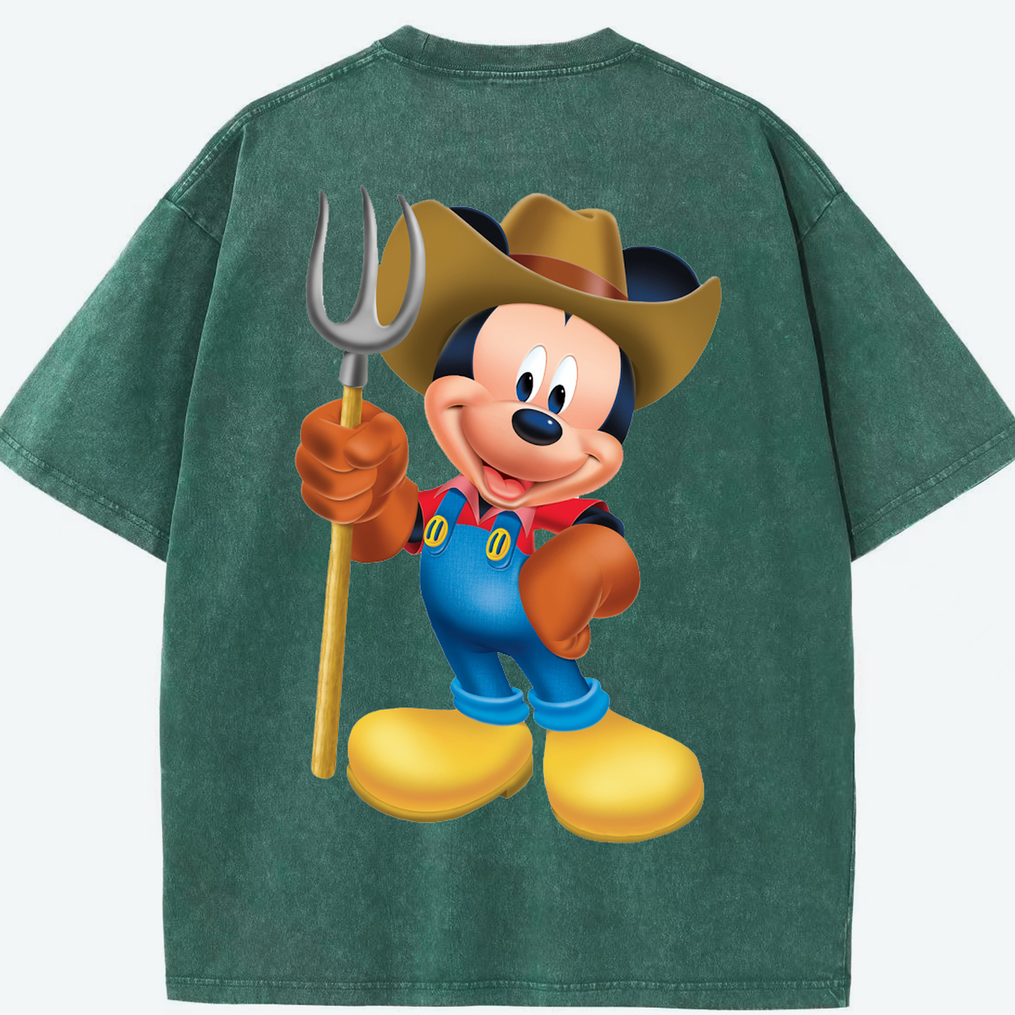 （画像用） ミッキーマウス Mickey Mouse 綿100% ヴィンテージ風 半袖Tシャツ（背面プリント）